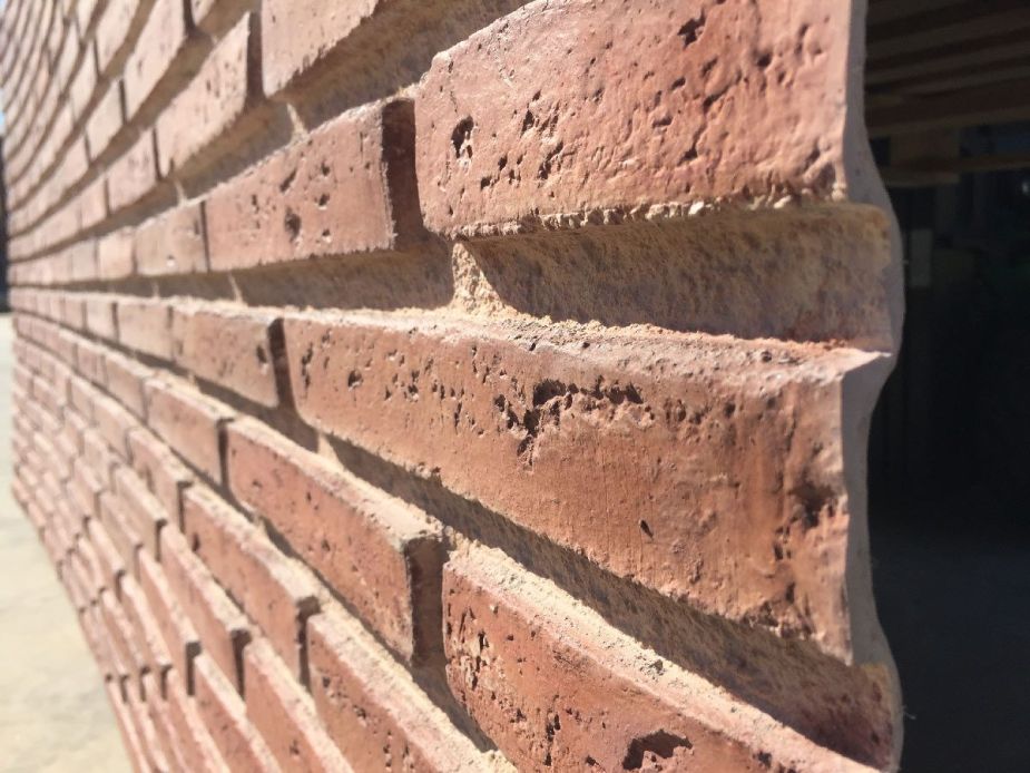 Large decorative red brick panel